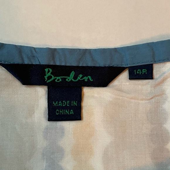 Boden A line skirt blue yellow sz 10 small flaw - Picture 3 of 4